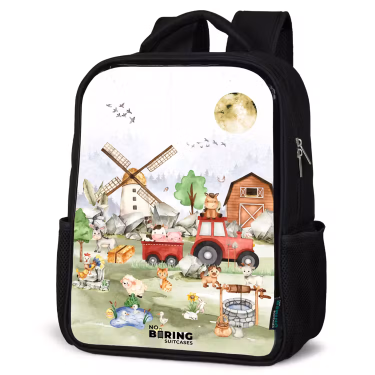 Sac à dos enfant - Noir - animaux de la ferme — 6