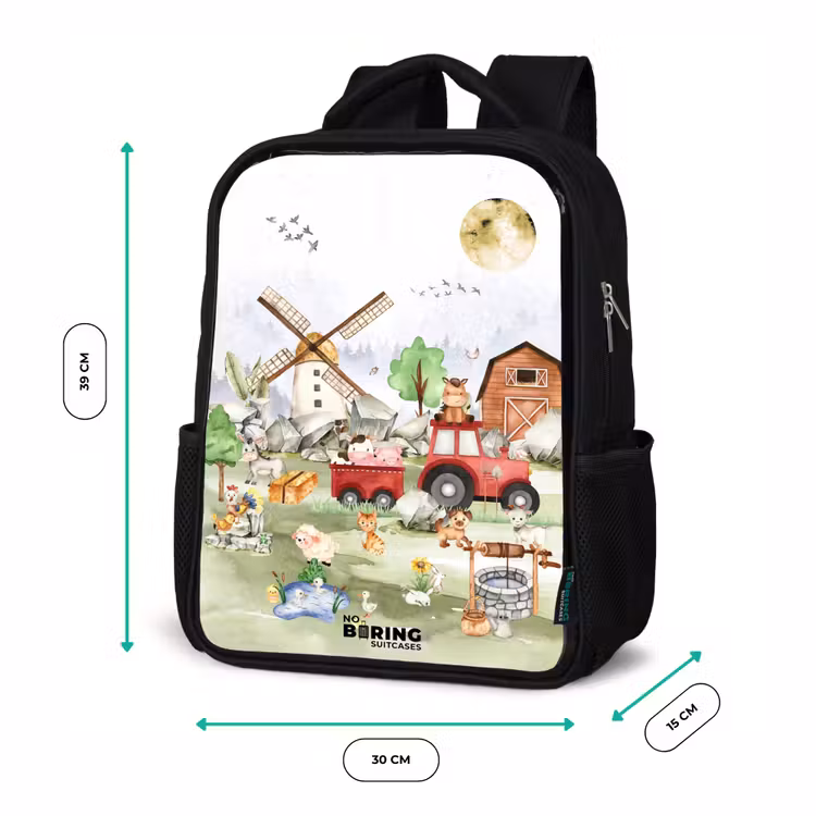 Sac à dos enfant - Noir - animaux de la ferme — 8