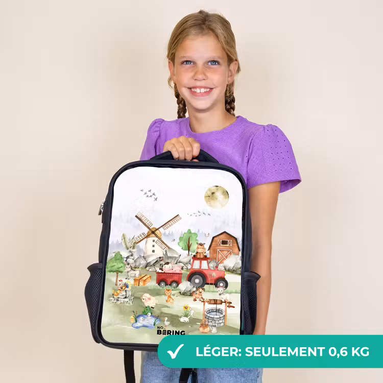 Sac à dos enfant - Noir - animaux de la ferme — 9