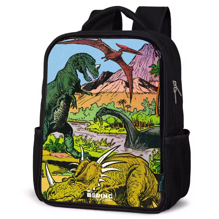 Sac à dos enfant - Noir - Des dinosaures sur un volcan — 6
