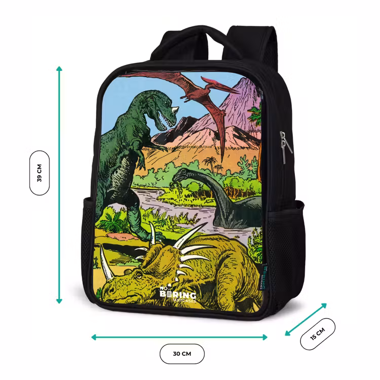 Sac à dos enfant - Noir - Des dinosaures sur un volcan — 8