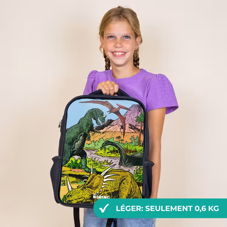 Sac à dos enfant - Noir - Des dinosaures sur un volcan — 9