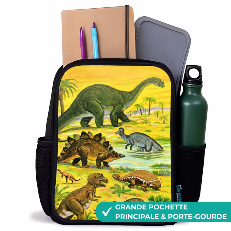 Sac à dos enfant - Noir - Dinos au bord de l'eau — 10