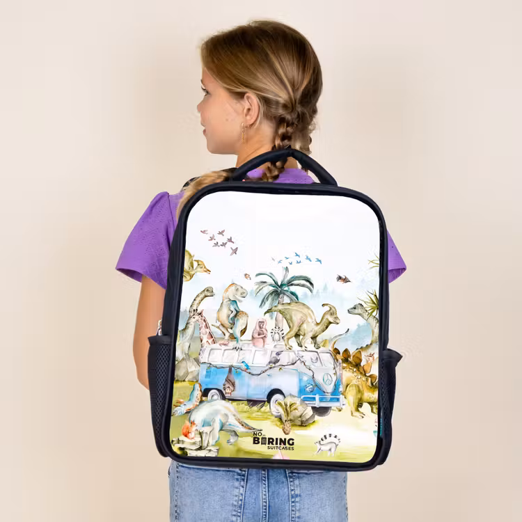 Sac à dos enfant - Noir - Fourgon avec dinos — 4