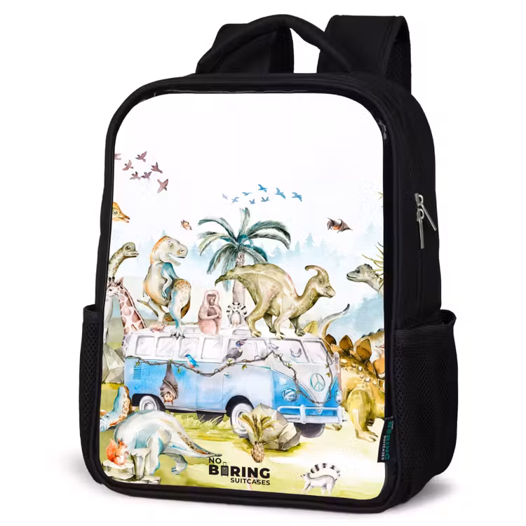 Sac à dos enfant - Noir - Fourgon avec dinos — 6