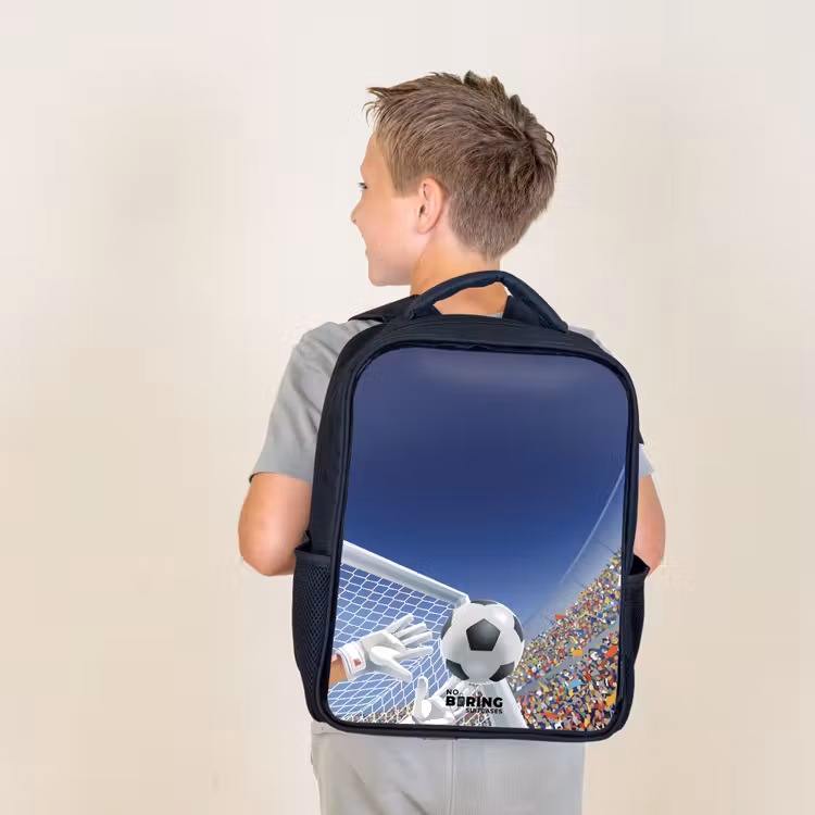 Sac à dos enfant - Noir - Gardien de but arrêtant un ballon — 2