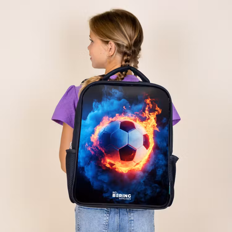 Sac à dos enfant - Noir - Le football sur le feu et sur la glace — 4