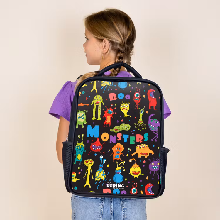 Sac à dos enfant - Noir - Modèle de monstres — 4