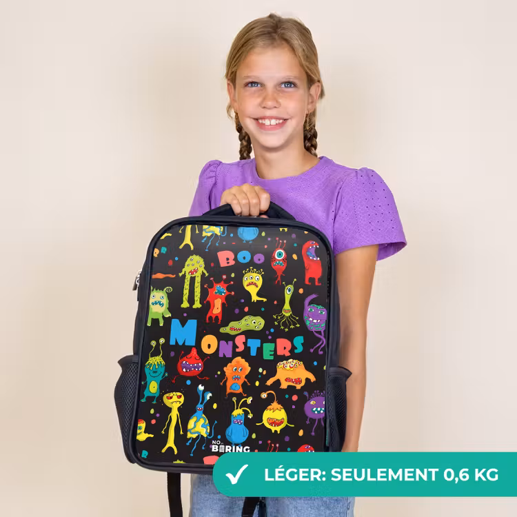 Sac à dos enfant - Noir - Modèle de monstres — 9