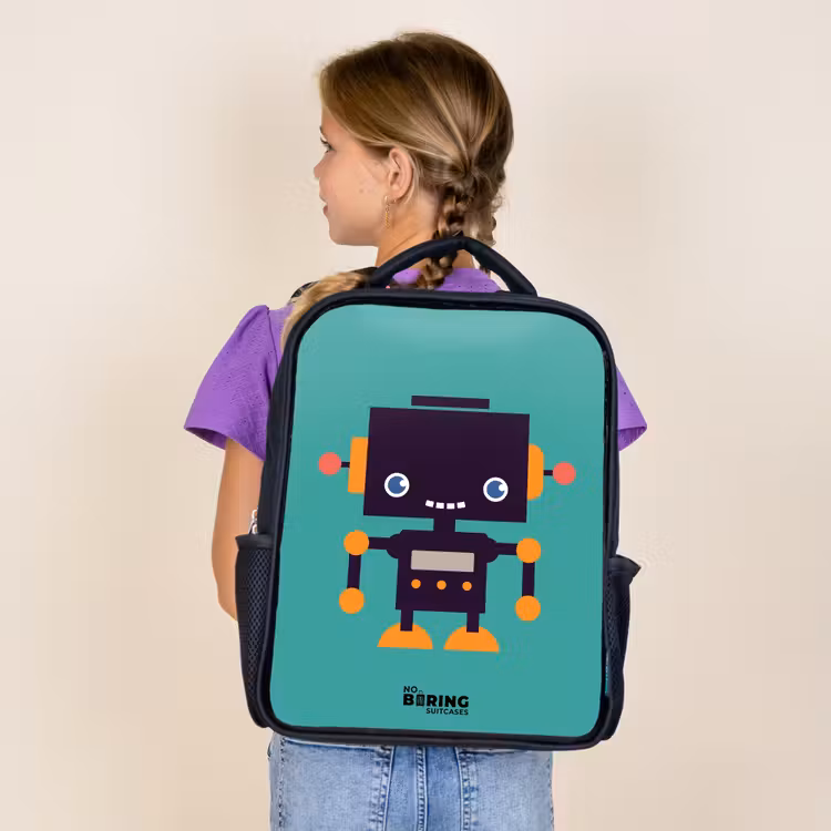 Sac à dos enfant - Noir - Robot vert — 4