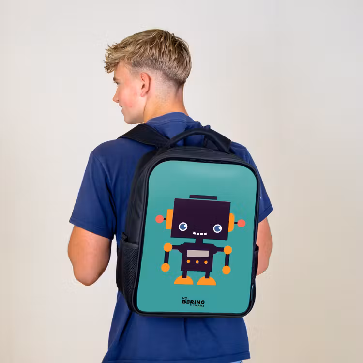 Sac à dos enfant - Noir - Robot vert — 5