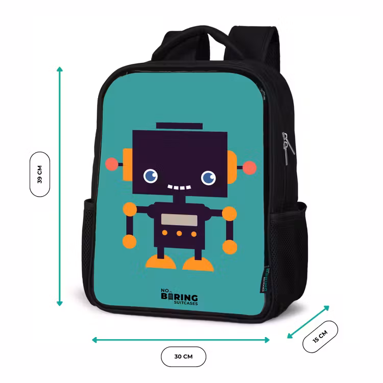 Sac à dos enfant - Noir - Robot vert — 8