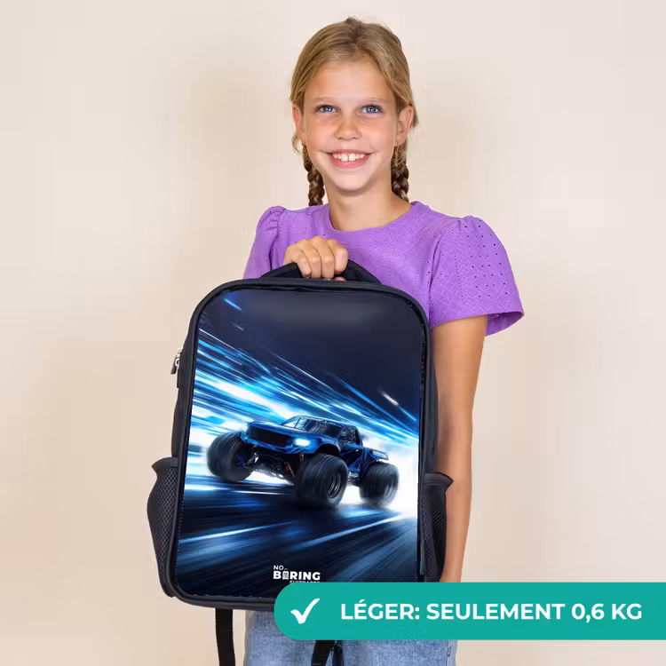 Sac à dos enfant - Noir - Un camion monstre passe à la vitesse de la lumière — 9
