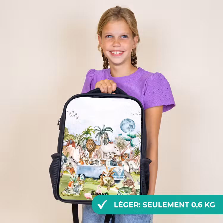 Sac à dos enfant - Noir - Van avec tous les animaux — 9