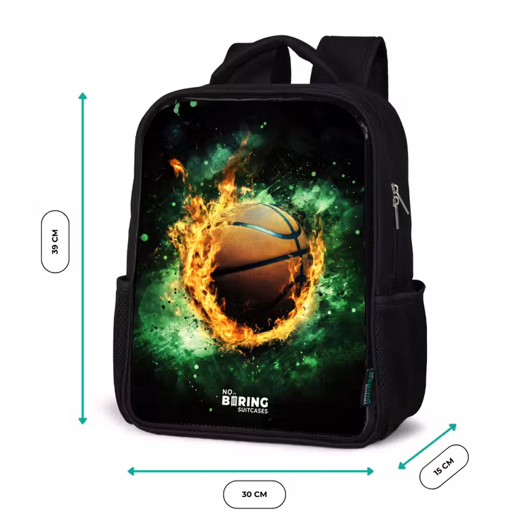 Sac à dos enfant - Noir - Basket-ball en flammes et énergie explosive — 8