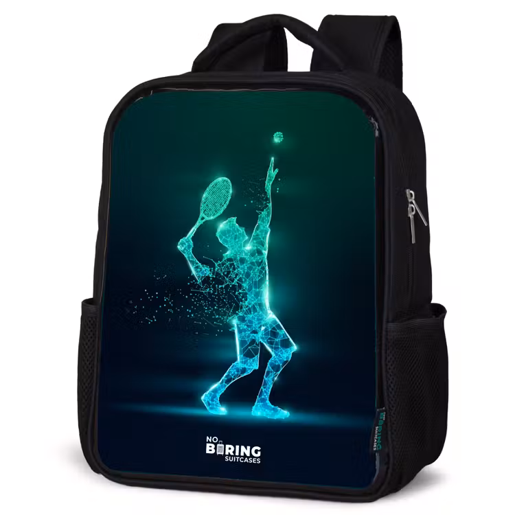 Sac à dos enfant - Noir - Joueur de tennis numérique dans un style futuriste — 6