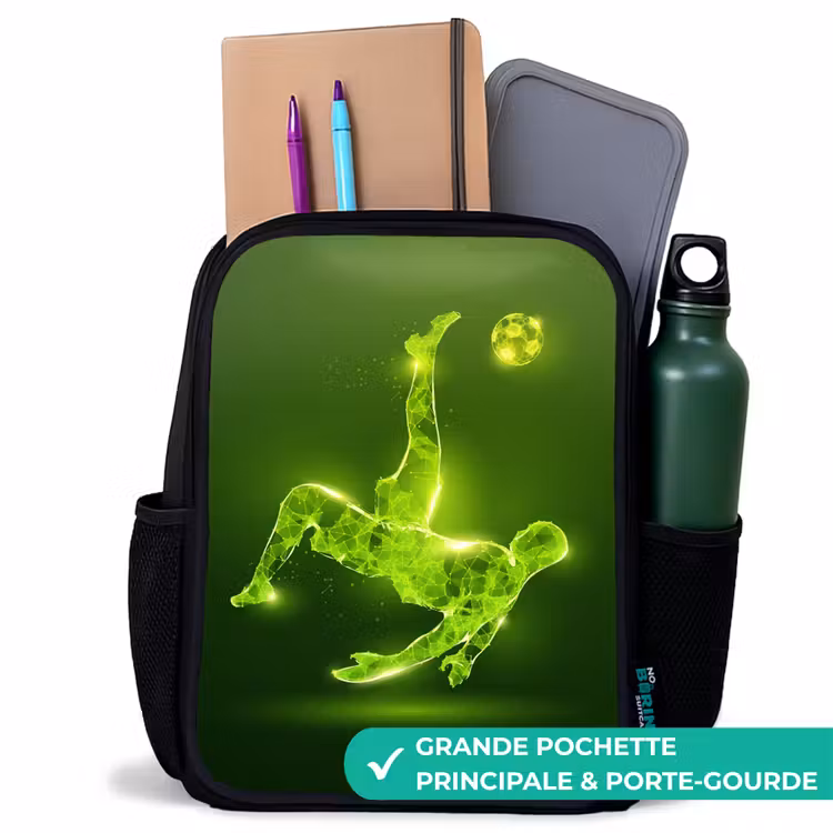 Sac à dos enfant - Noir - L'omelette au néon vert en action — 10