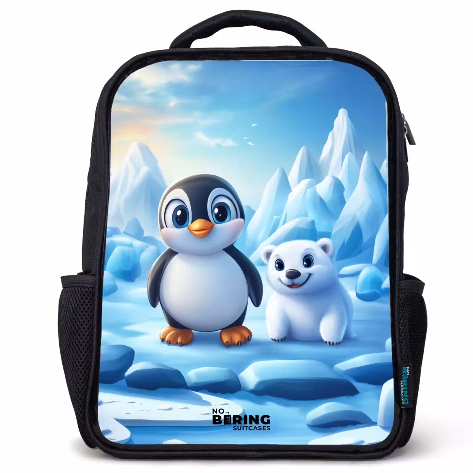 Sac à dos enfant - Noir - Pingouin et ours polaire sur la banquise — 1