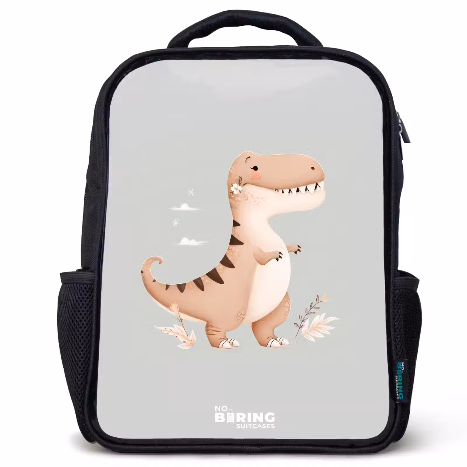 Sac à dos enfant - Noir - Dino en beige et gris — 1