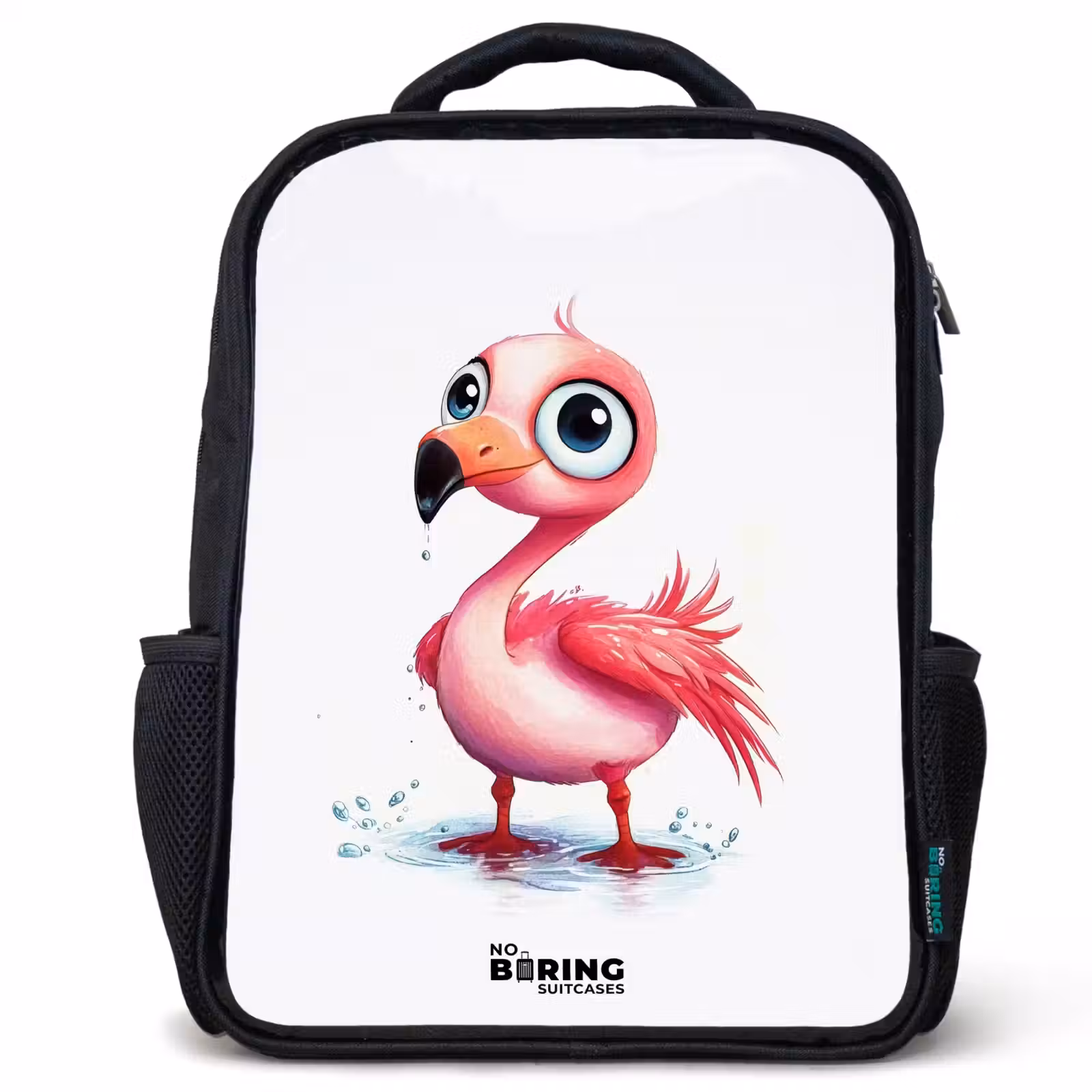Sac à dos enfant - Noir - Flamant rose dans l'eau — 1