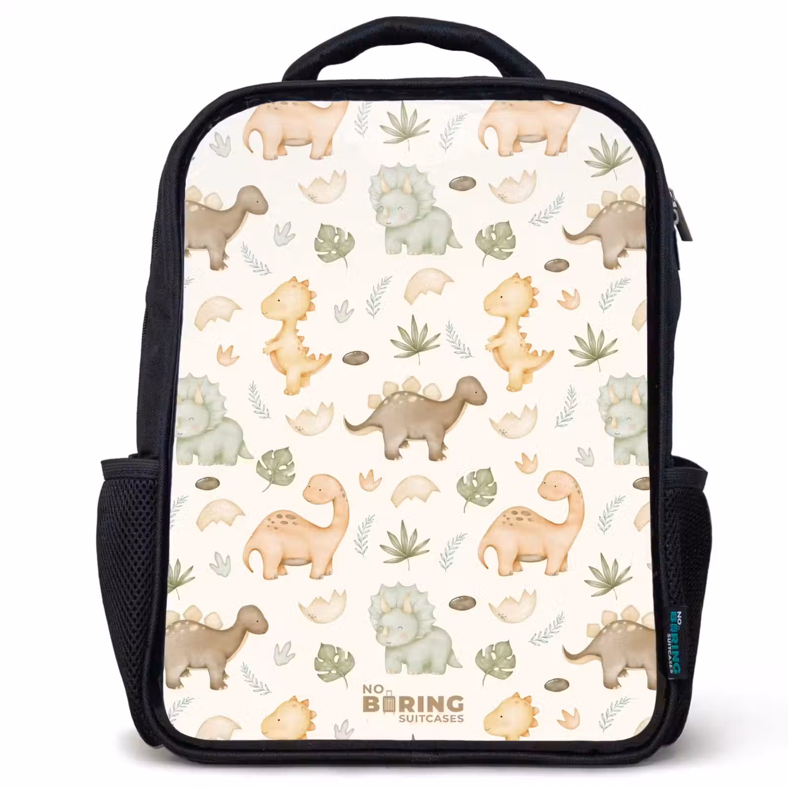 Sac à dos enfant - Noir - Motif de dinosaures dans des couleurs pastel — 1