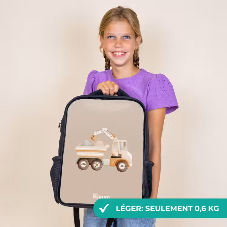 Sac à dos enfant - Noir - Camion-benne jaune dans des couleurs neutres — 9