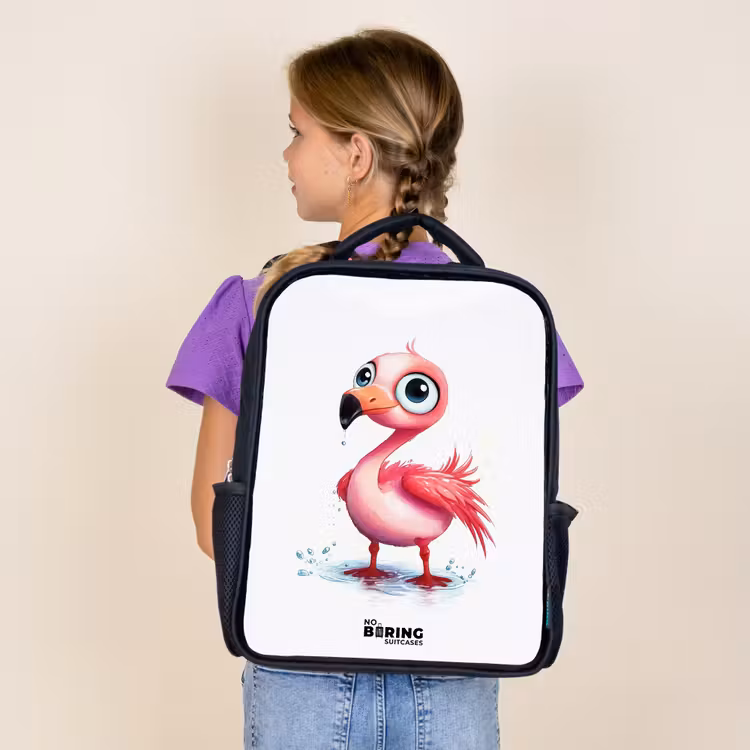 Sac à dos enfant - Noir - Flamant rose dans l'eau — 4