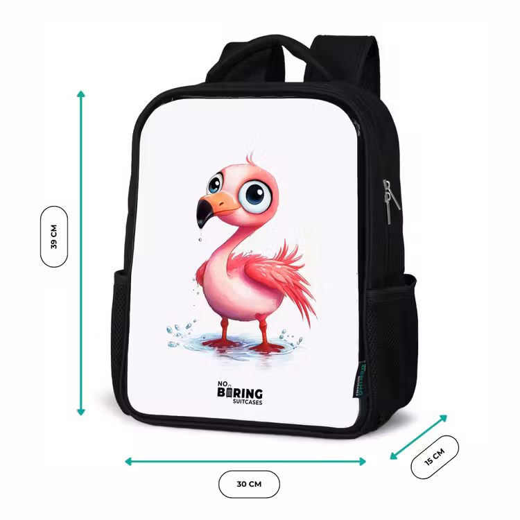 Sac à dos enfant - Noir - Flamant rose dans l'eau — 8