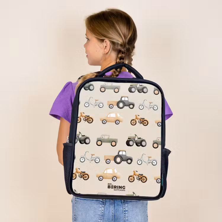 Sac à dos enfant - Noir - Motif de véhicule rétro — 4