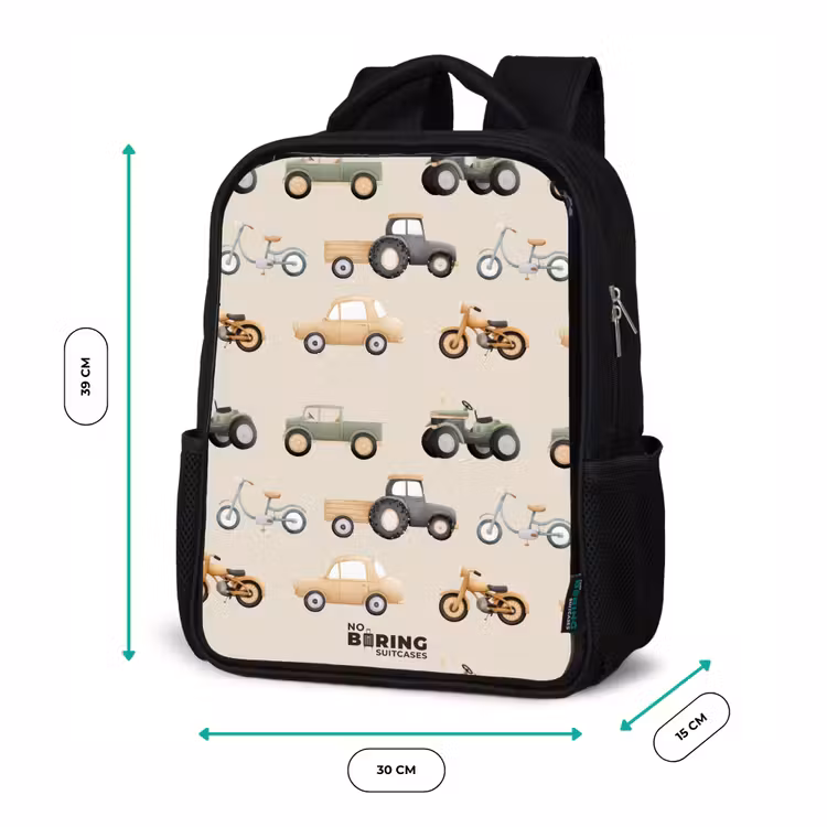 Sac à dos enfant - Noir - Motif de véhicule rétro — 8