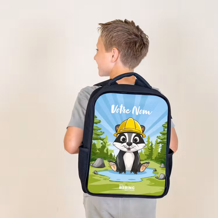 Sac à dos enfant - Noir - Ours de travail Wally — 2