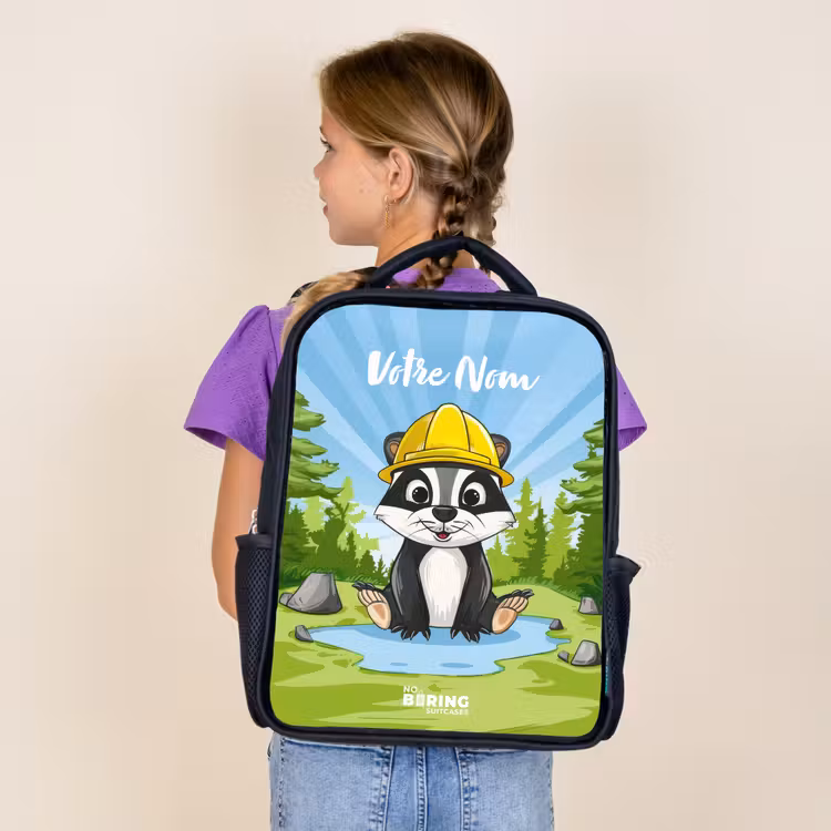 Sac à dos enfant - Noir - Ours de travail Wally — 4