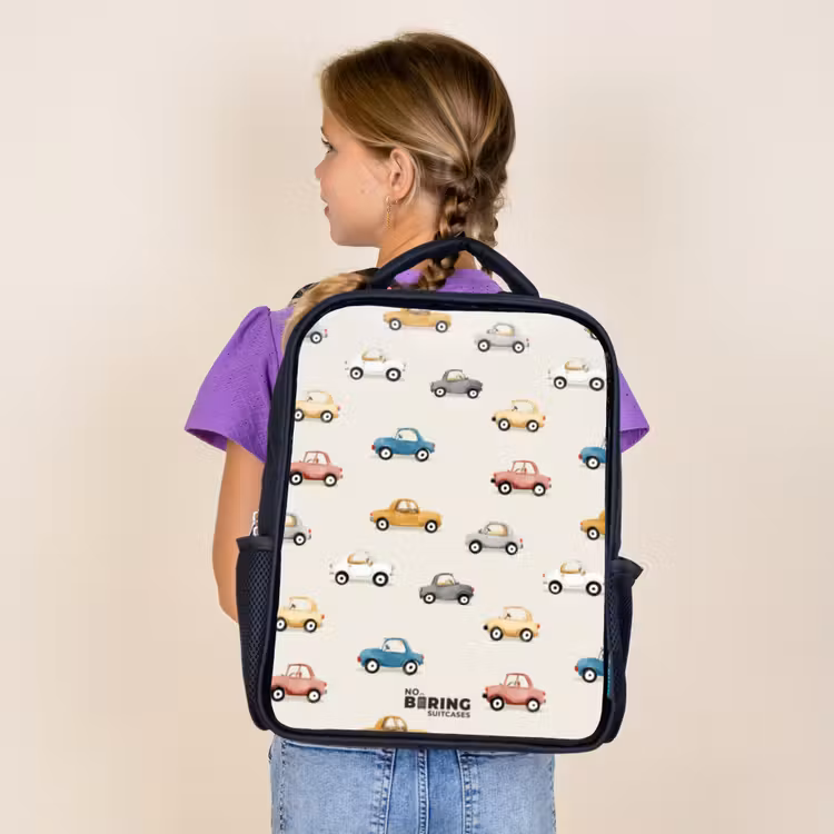 Sac à dos enfant - Noir - Voitures rétro colorées — 4
