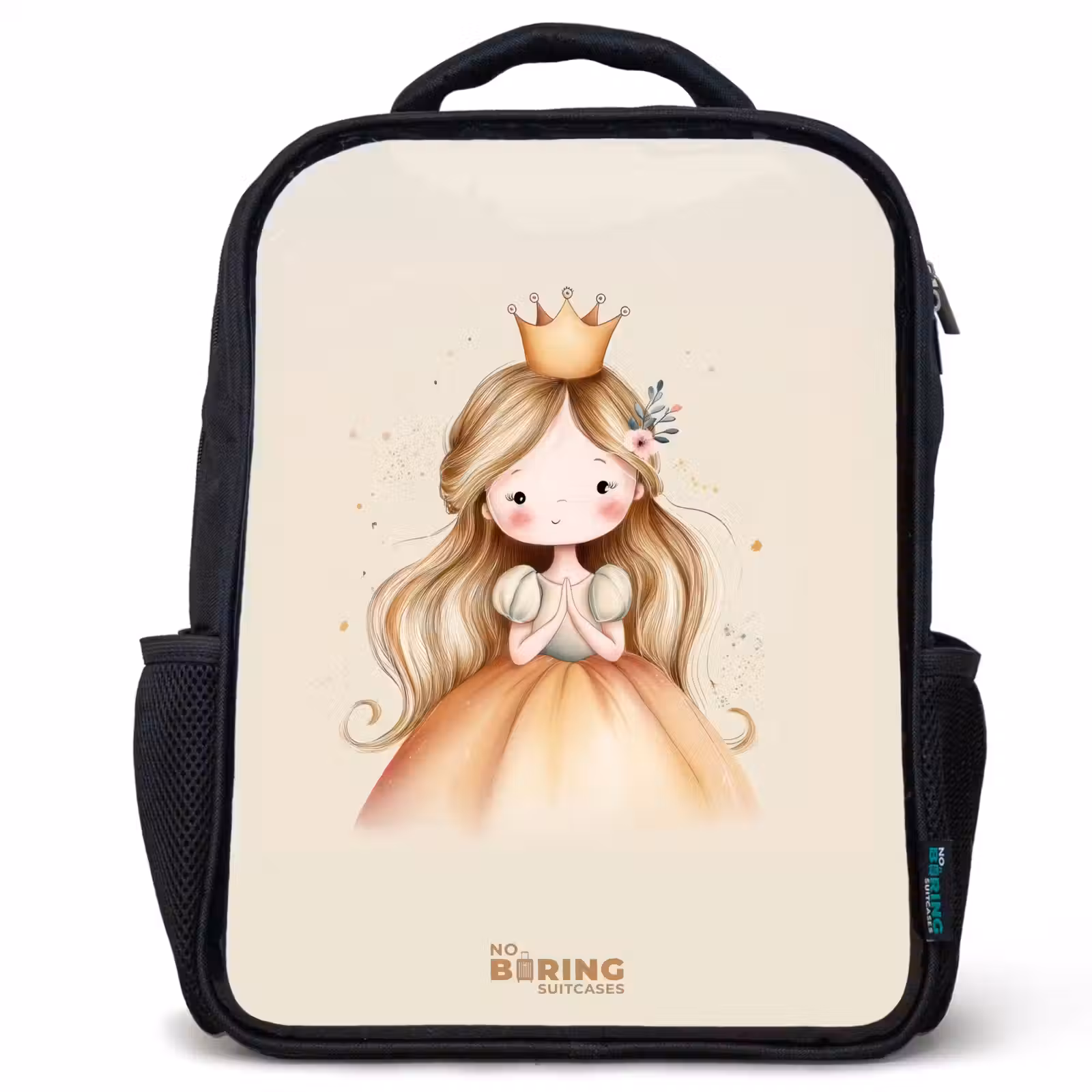 Sac à dos enfant - Noir - Princesse dans les tons dorés — 1
