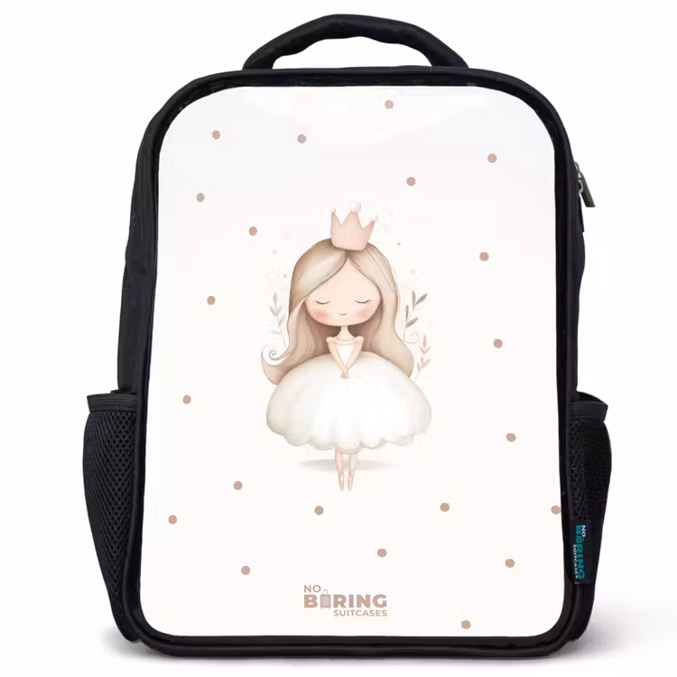 Sac à dos enfant - Noir - Ballerine princesse à pois beige — 1