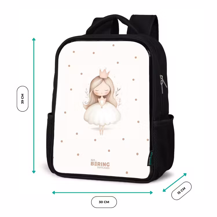 Sac à dos enfant - Noir - Ballerine princesse à pois beige — 8