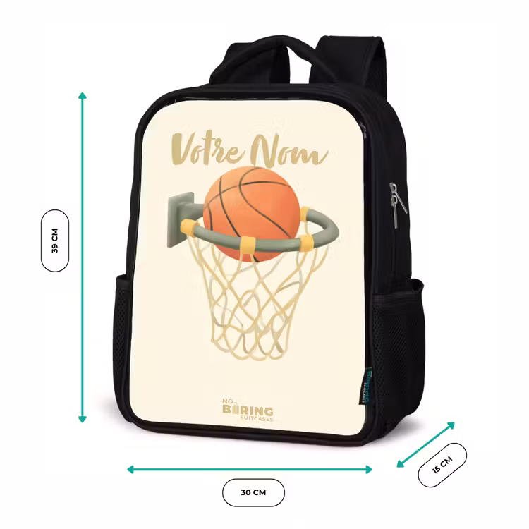 Sac à dos enfant - Noir - Basket-ball dans des couleurs neutres — 8