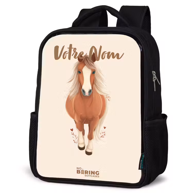 Sac à dos enfant - Noir - Cheval brun au galop — 6