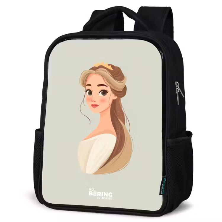 Sac à dos enfant - Noir - Princesse avec un diadème - Vert — 6