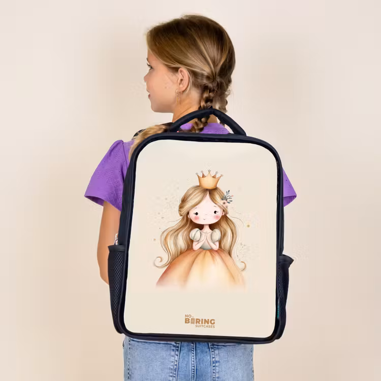Sac à dos enfant - Noir - Princesse dans les tons dorés — 4