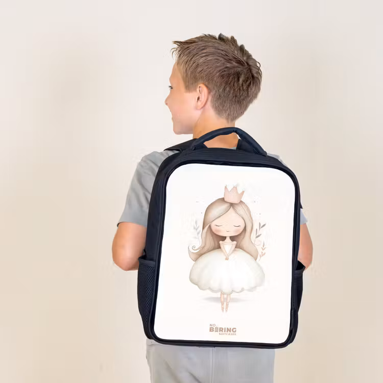 Sac à dos enfant - Noir - Princesse gracieuse en blanc — 2