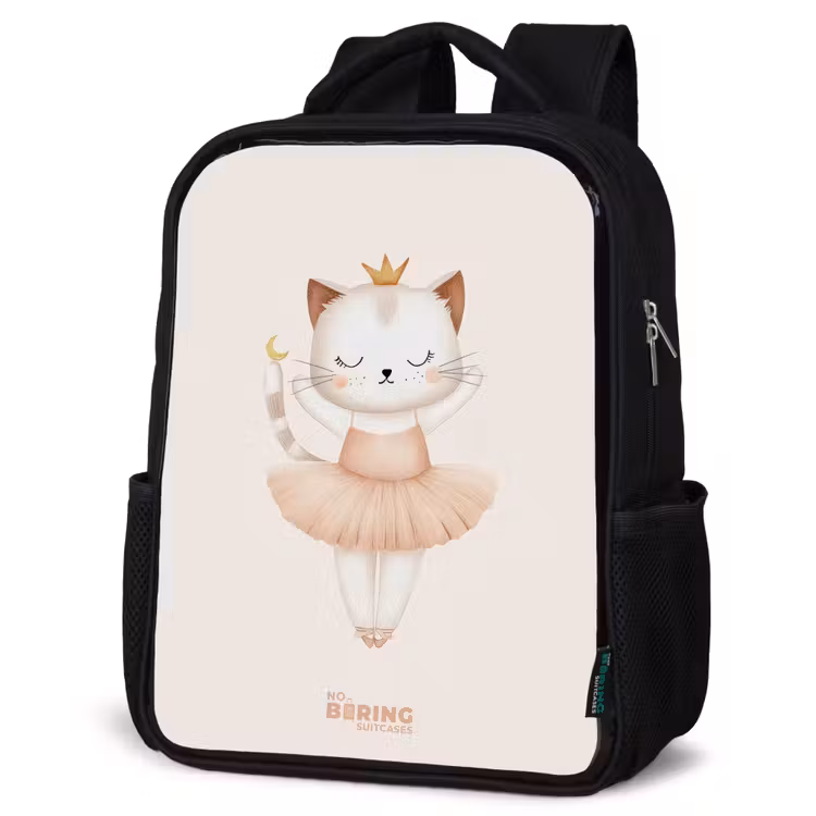 Sac à dos enfant - Noir - Chaton ballerine en couleur beige — 6