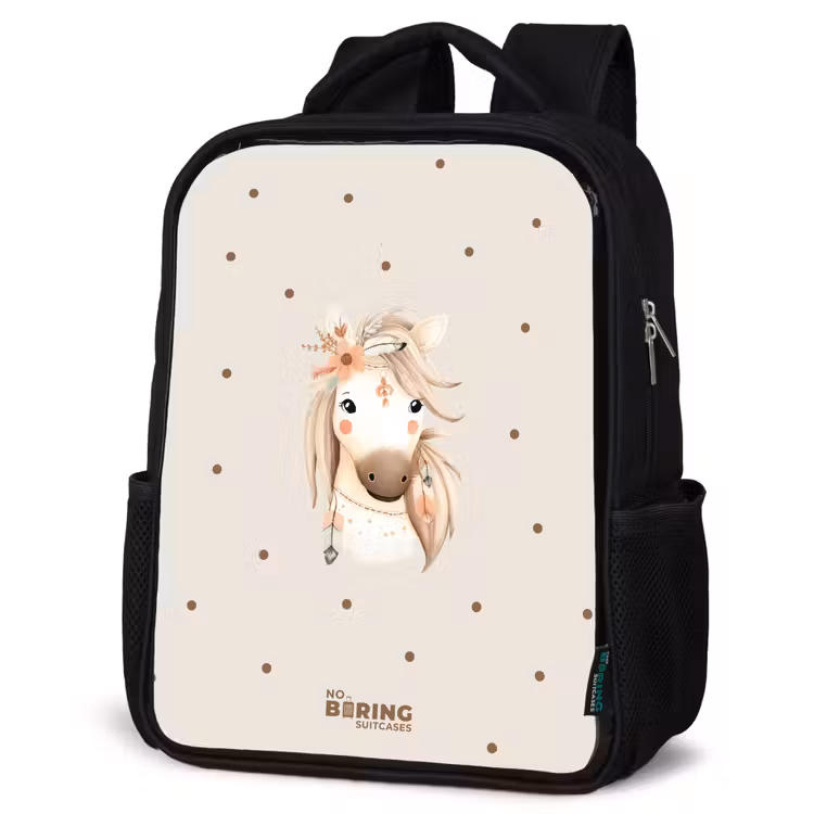 Sac à dos enfant - Noir - Cheval de bohème aux couleurs pastel — 6