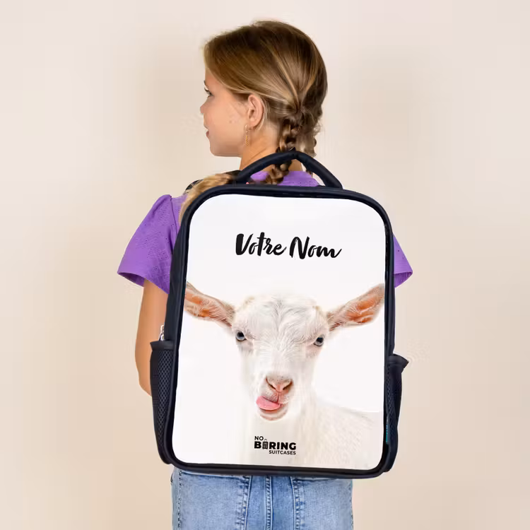 Sac à dos enfant - Noir - Chèvre tirant la langue — 4