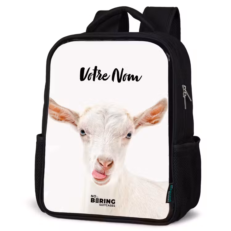 Sac à dos enfant - Noir - Chèvre tirant la langue — 6