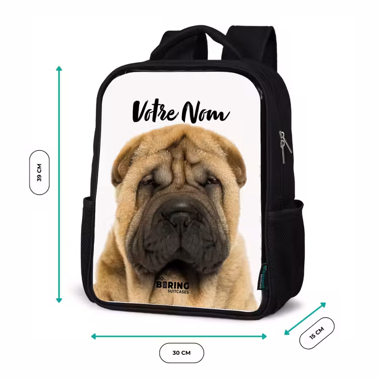 Sac à dos enfant - Noir - Chien à la tête en colère — 8