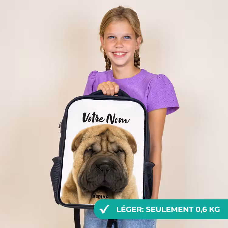 Sac à dos enfant - Noir - Chien à la tête en colère — 9