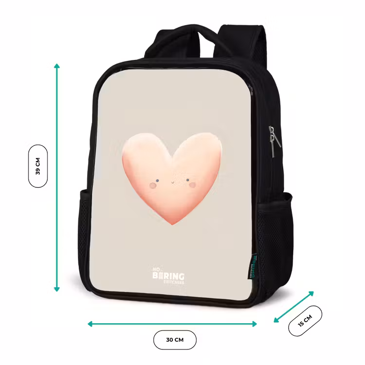 Sac à dos enfant - Noir - Coeur en couleurs pastel — 8