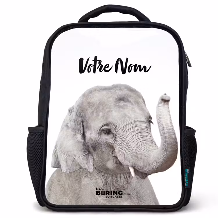 Sac à dos enfant - Noir - L'éléphant Oscar — 1