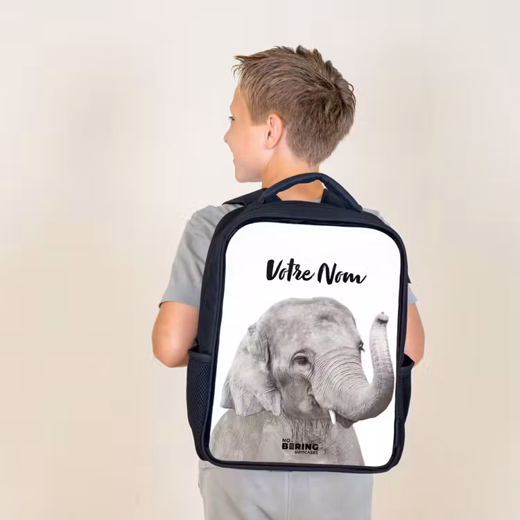 Sac à dos enfant - Noir - L'éléphant Oscar — 2